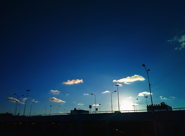 Silhouette of city parking background