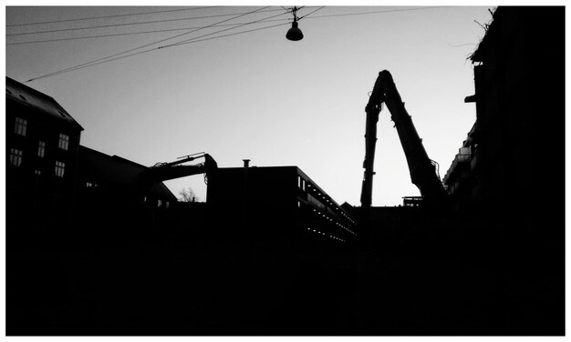 Photo silhouette of construction site