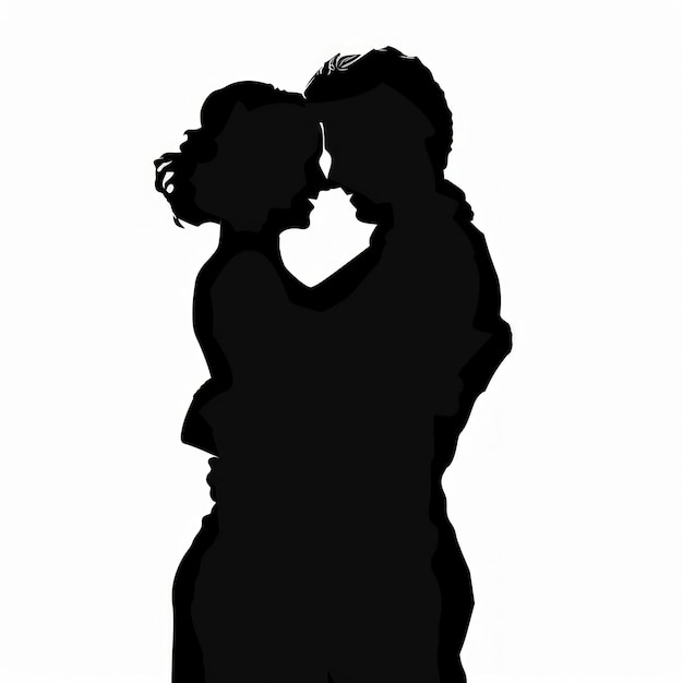 Photo silhouette of a couple embracing showcasing love and affection