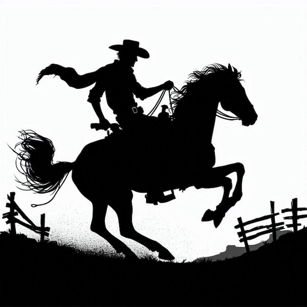 a silhouette of a cowboy on a horse with a sign that says cowboy