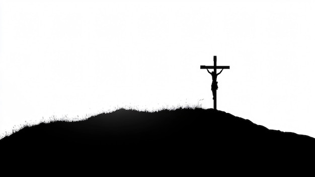 Photo silhouette of crucifix on hill