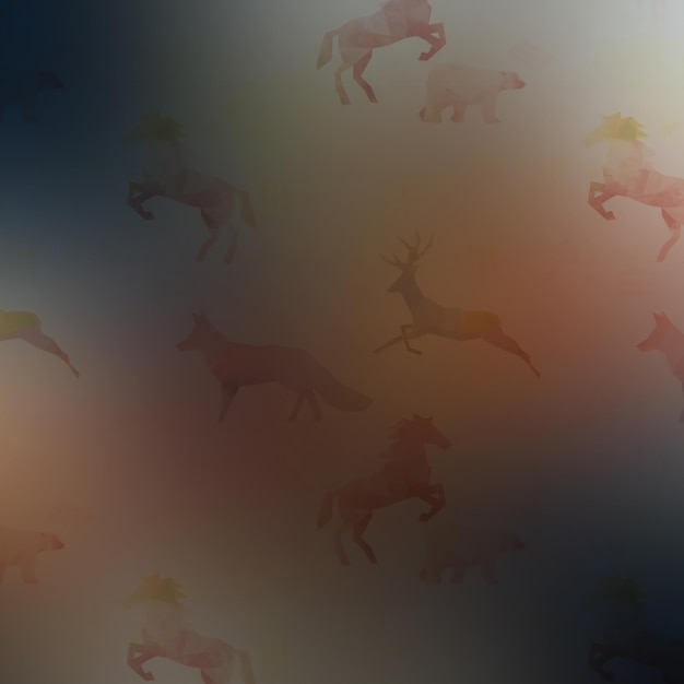 Silhouette of a deer in the mist Abstract background for design