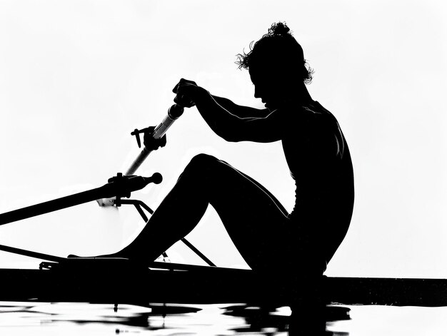 Photo silhouette of female rower in action