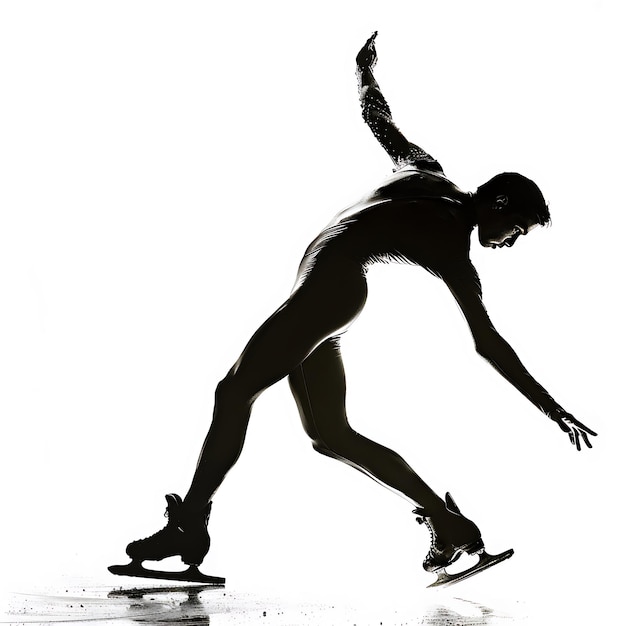 Photo silhouette of a figure skater in motion