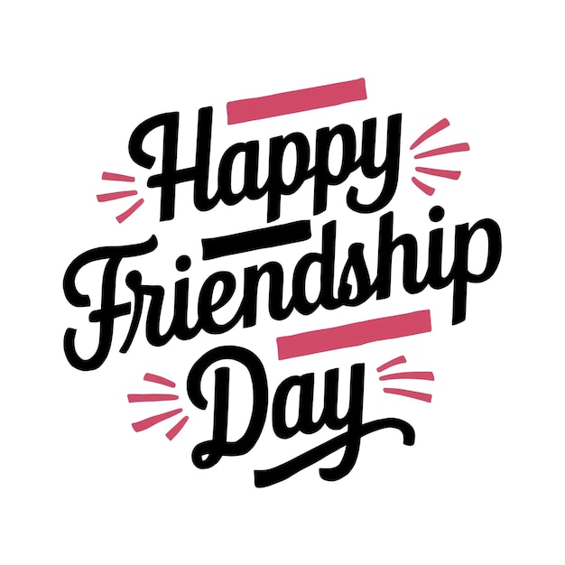 Photo silhouette of friends cheering and raising their hands with the text happy friendship day on top