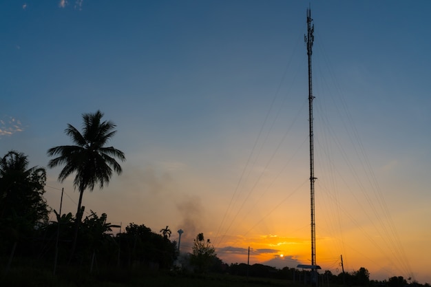 Silhouette Guyed Mast Tower 