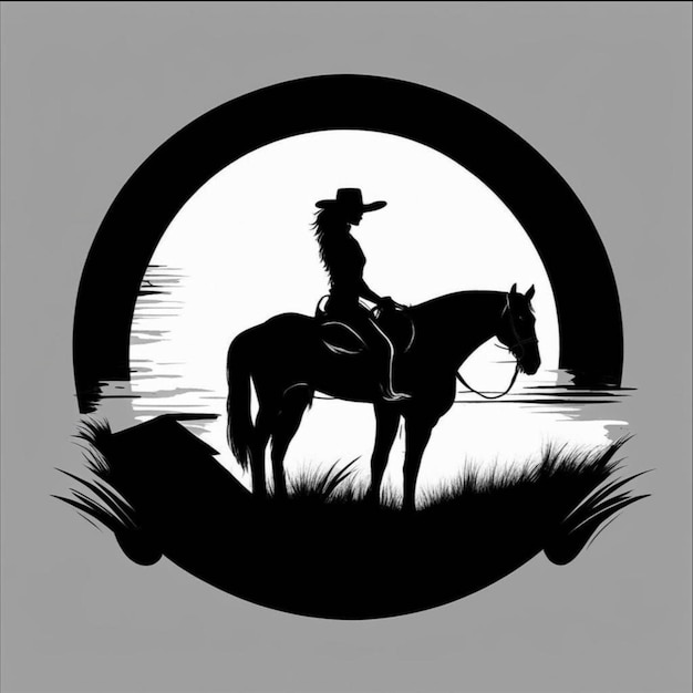 a silhouette of a horse and a sign that says cowboy on it