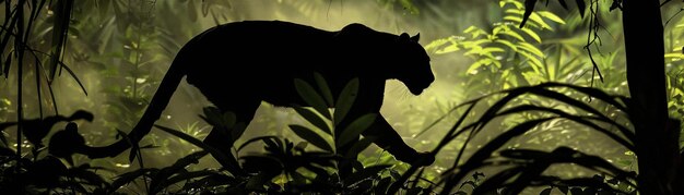 Photo a silhouette of a hyena in the jungle