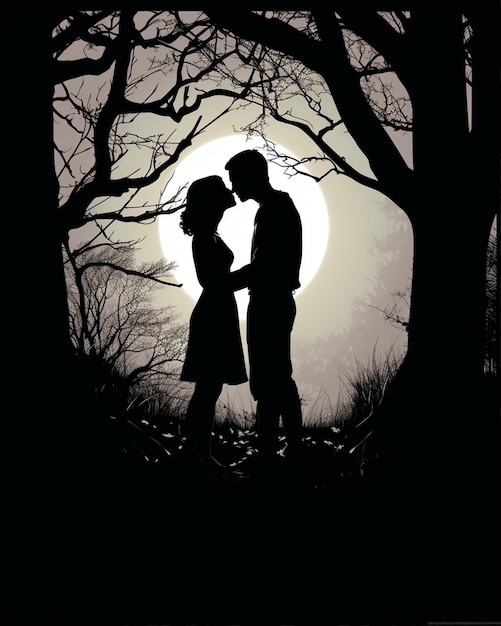 Photo silhouette of kissing man and woman