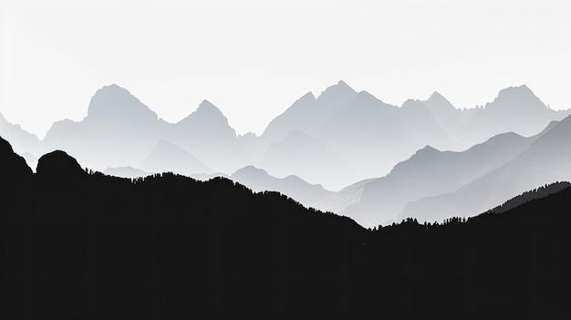 Photo silhouette of looming mountains