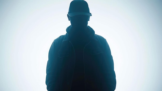 Silhouette of Man in Hat and Coat