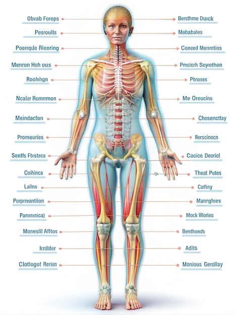 Photo silhouette of a man showing joints bones orthopedic pain anatomy text details