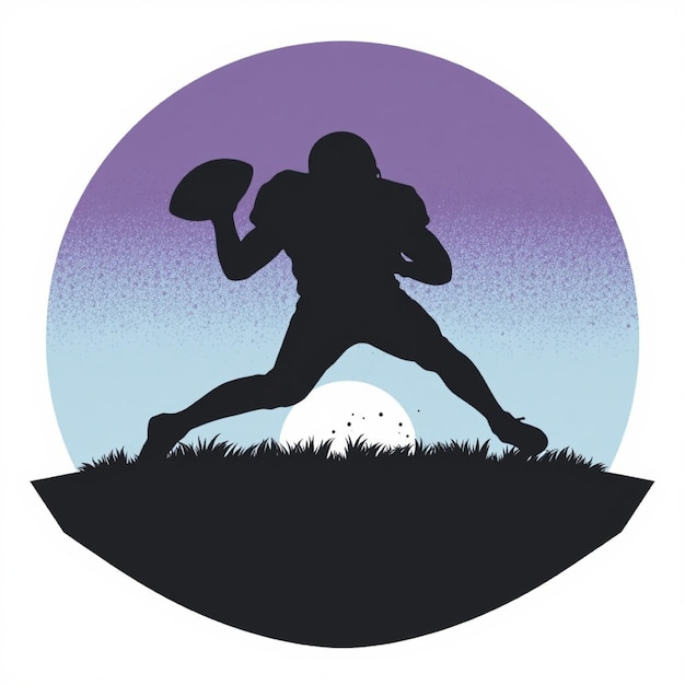 a silhouette of a man with a ball and the words  sport  on it