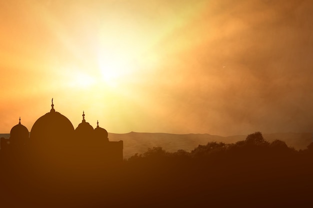 Silhouette of a mosque