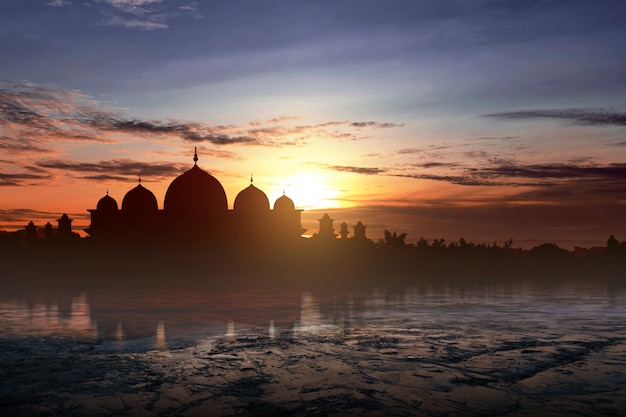 Silhouette of a mosque