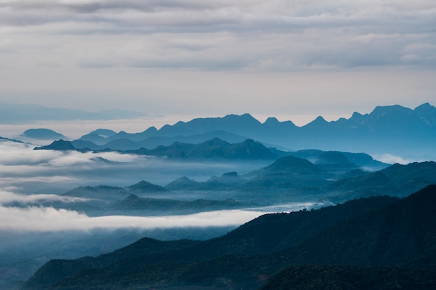 Silhouette mountain landscape