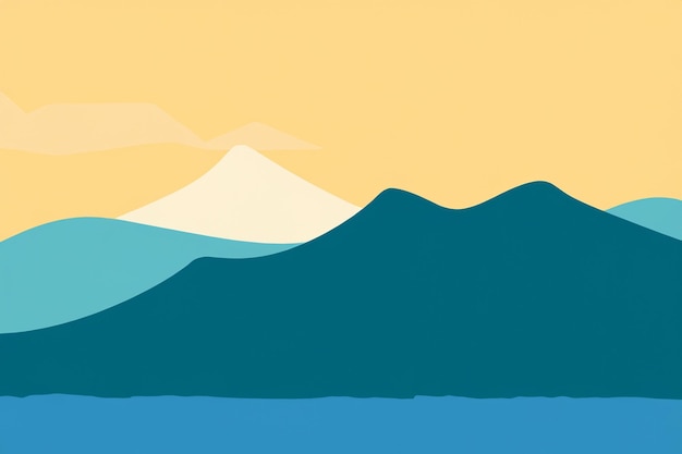 silhouette mountain and sea background