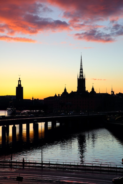 Silhouette of Old Town of Stockholm, Sweden