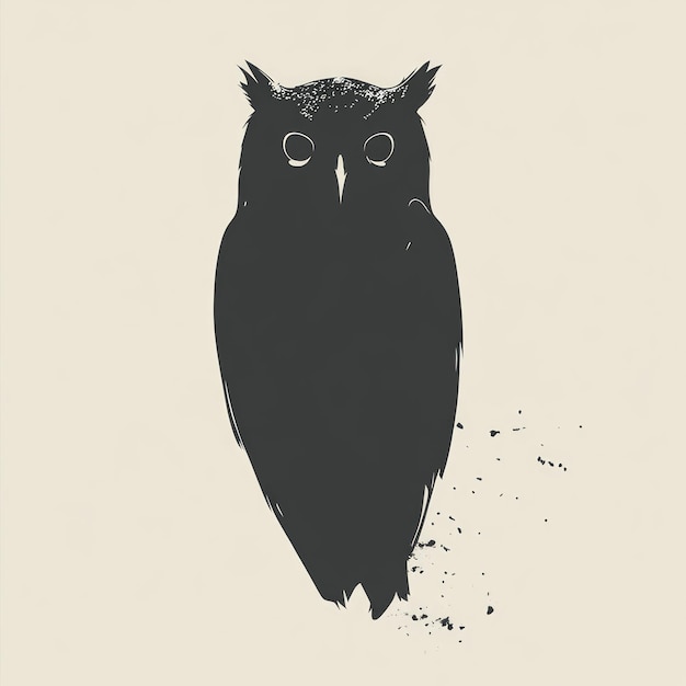 Photo silhouette of an owl with a grunge effect