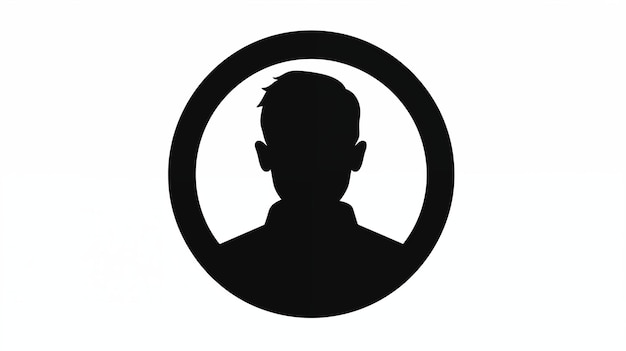 Photo silhouette of a person inside a circular frame icon