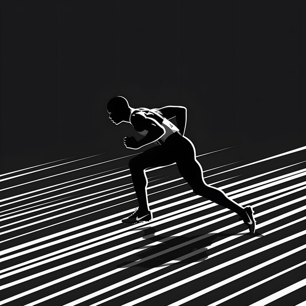 Photo silhouette of a runner on a track