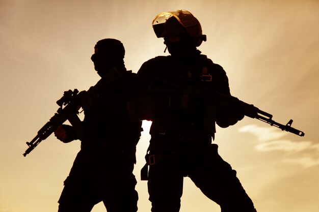 Silhouette of soldier