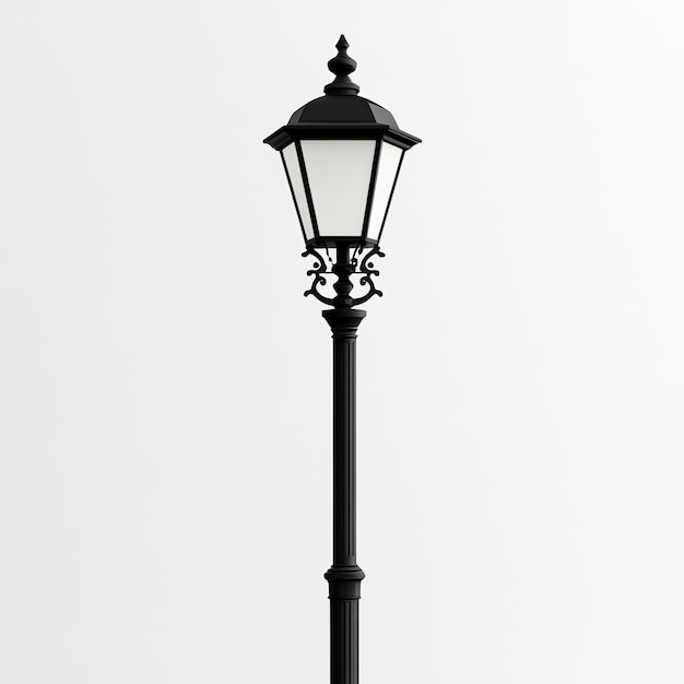 Silhouette street lamp isolated on a white background