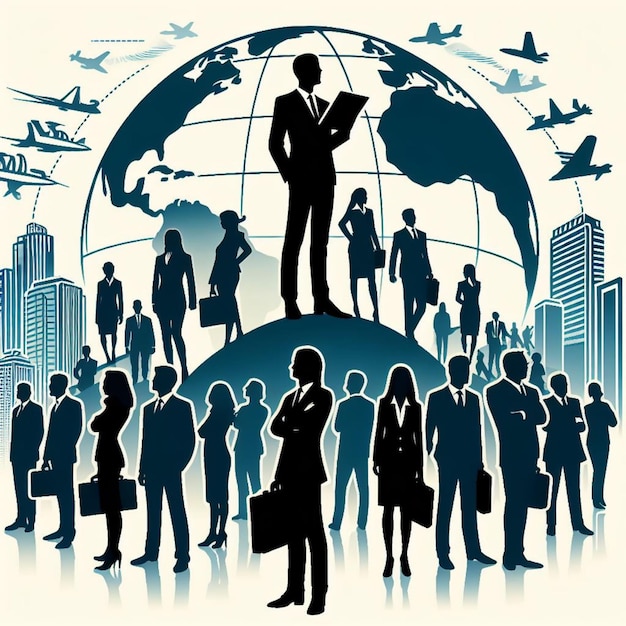 silhouette vector illustration of business people