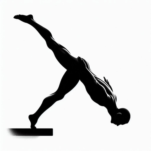 Photo a silhouette vector of a person diving into a pool