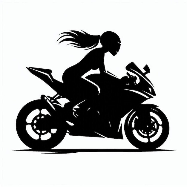 Photo a silhouette vector of a person riding a motorcycle