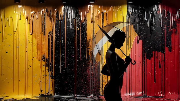 Silhouette with Umbrella