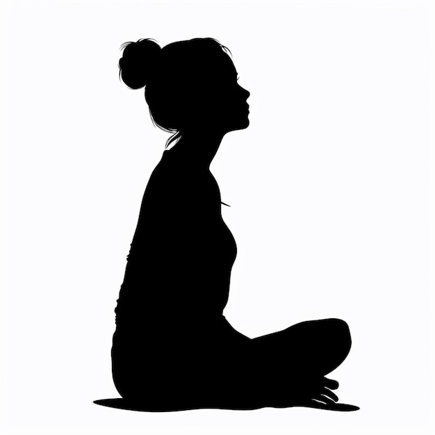 a silhouette of a woman in a black and white photo