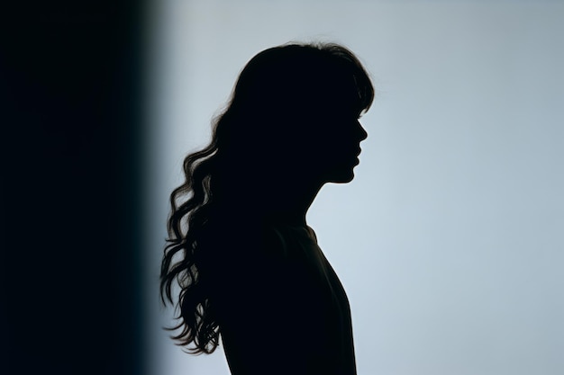 Photo silhouette of a woman in front of a wall