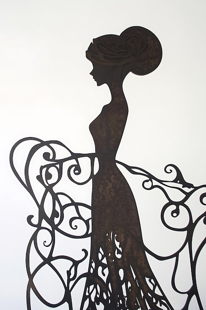 Photo silhouette of a woman with an intricate design