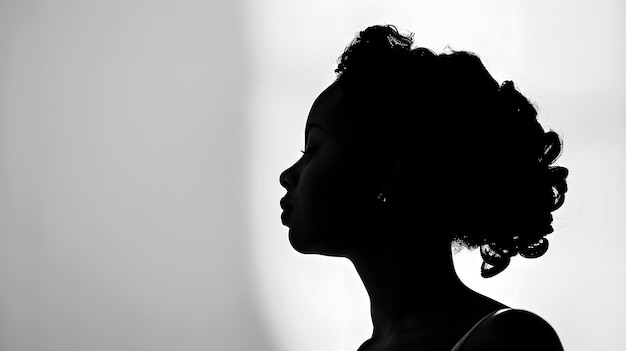 Photo a silhouette of a woman with a white background and a white background