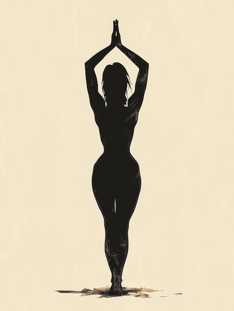 Silhouette of a Woman in a Yoga Pose