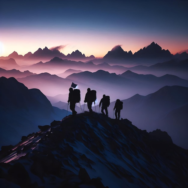 Photo silhouetted against the twilight sky we brave the biting cold atop a windswept ridge where the dis