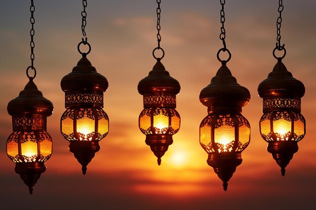 Silhouettes of Ramadan Lanterns