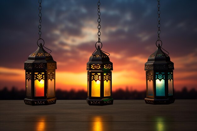 Silhouettes of Ramadan Lanterns