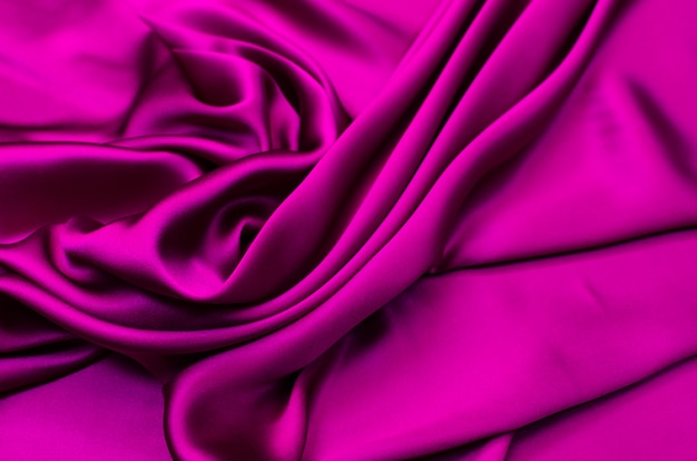 Silk fabric, fuchsia satin