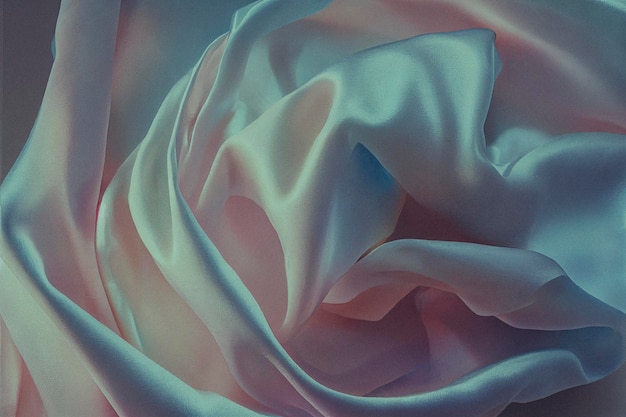 silk fabric with pink and light blue satin colors created with Generative AI technology