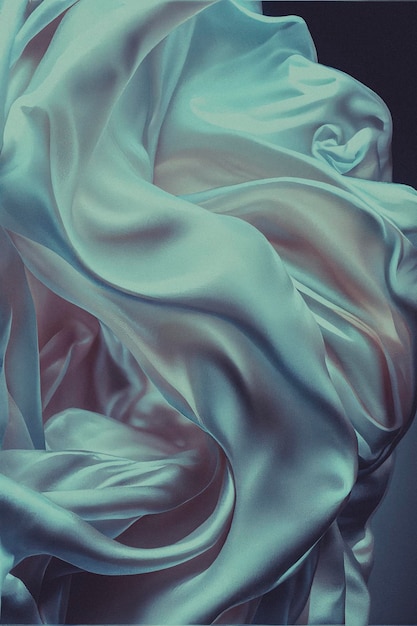 silk fabric with pink and light blue satin colors created with Generative AI technology