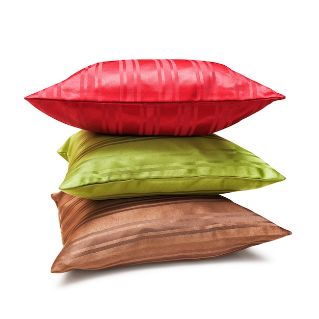 Silk pillows isolated on white background Object with clipping path