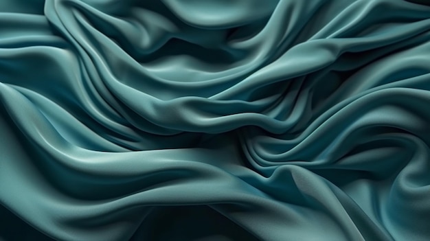 Silk wavy fabric abstract background Top view