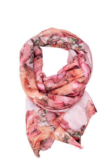 Silk women's scarf on a white background