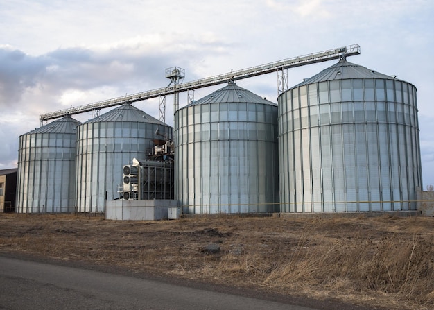 Silos for agricultural goods in a warehouse