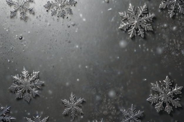 Silver background with snowflakes