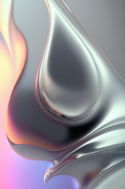 A silver and black abstract background with a colorful swirl in the middle.