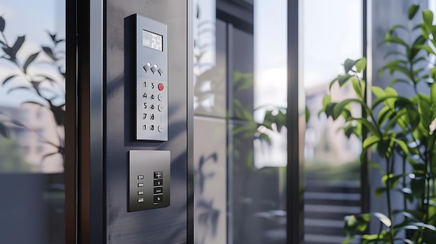 a silver and black control panel with the numbers 7 and 8 on it