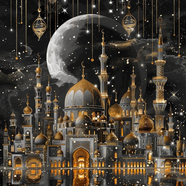 Silver Black Gold Ramadan Images